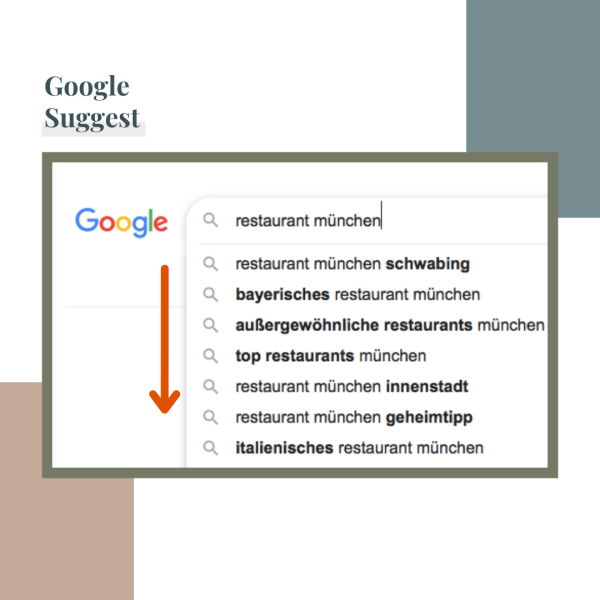Restaurant Café Hotel auf Google Google Suggest Keywords finden